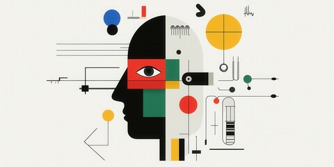 Obraz premium Cognitive challenges abstract art modern design creative environment artistic viewpoint mind exploration concept