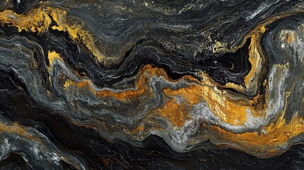 Naklejka premium Black gold marble texture swirls background design