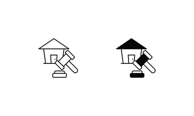 Real Estate Law icons set vector stock illustration