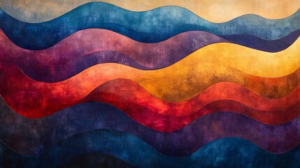 Fototapeta premium Abstract Waves Vibrant Hues Serene Color Gradient. AI Generated