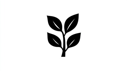 Simple plant leaves sprout growth eco design