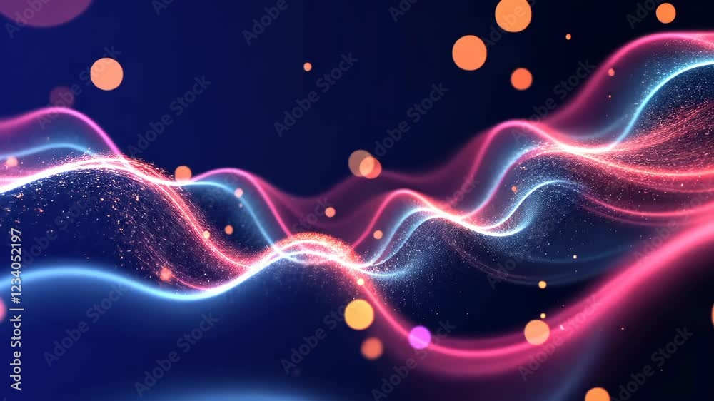 Poster A colorful design with a red center and blue and orange surrounding it. The design is made up of many small shapes