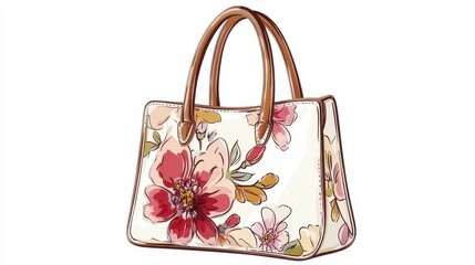 Elegant Floral Handbag Design with Detailed Artistic Patterns