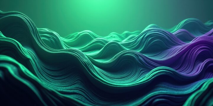 A mesmerizing 3D render captures the intricate, flowing curves of a wave-like pattern in vivid detail. The top half bursts with vibrant colors and dynamic motion, inviting viewers into its complex bea