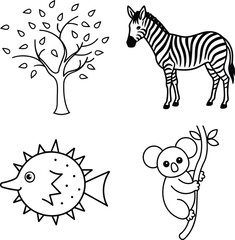  coloring page for kids. Simple  scene illustration for kids .coloring page ready to print on standard. minimal line art or outline art