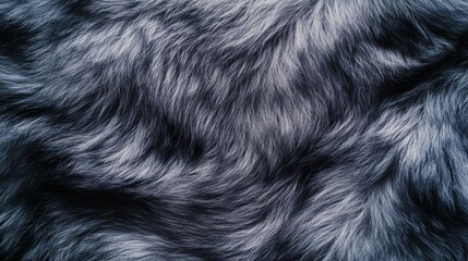 Silky, shimmering silver fur creates an abstract texture, emphasizing softness and intricate natural patterns.