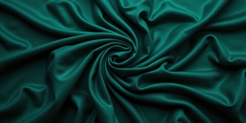 Fototapeta premium Velvet teal-green fabric exudes elegance with its soft, velvety texture and smooth, glossy finish, capturing light beautifully