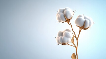 Fototapeta premium Closeup of cotton plant with fluffy bolls nature's gift for textile industry and sustainable agriculture