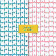 Minimalist Teeth Seamless Pattern | Transparent Background & Editable Colors