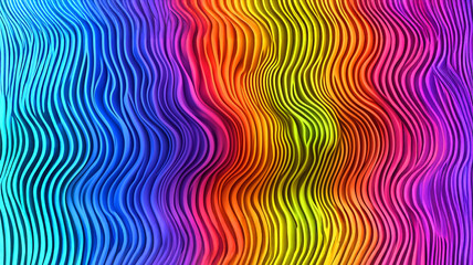 Vibrant texture waveforms in colors of rainbow