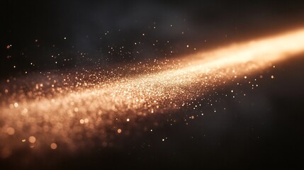 Glowing orange particles streak dynamically across dark background creating a warm atmospheric effect. AI Generated