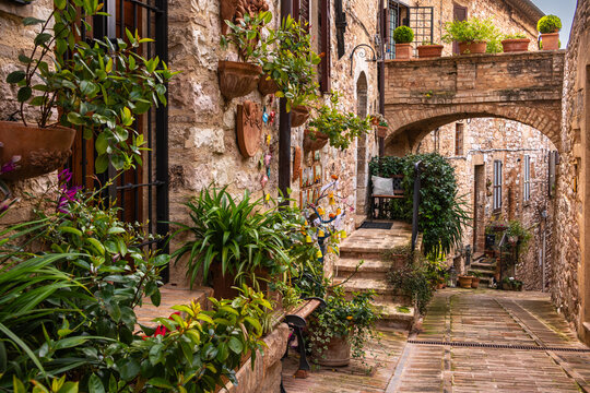 view of Spello, Italy.