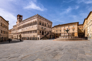 View of Piazza IV Novembre, Perugia, Italy.