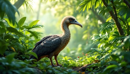 Obraz premium Stunning Dodo Bird in Lush Tropical Jungle Setting