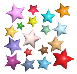 Colorful stars background on white background