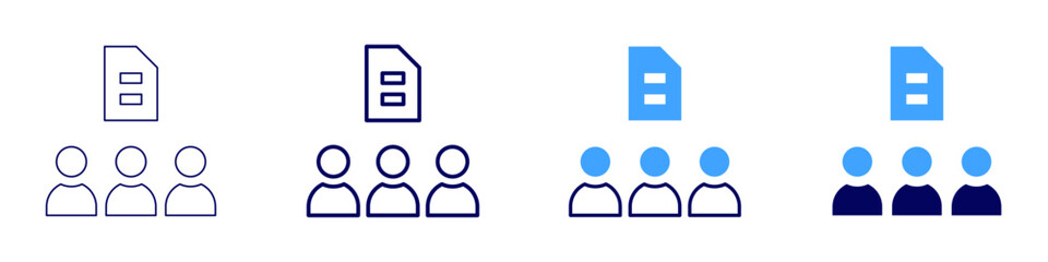 Administration icon in 4 different styles. Thin Line, Line, Bold, and Bold Line. Duotone style. Editable stroke