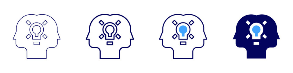 Coworking icon in 4 different styles. Thin Line, Line, Bold, and Bold Line. Duotone style. Editable stroke