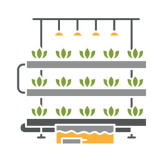 Vertical greenhouses black line icon. Smart agriculture.