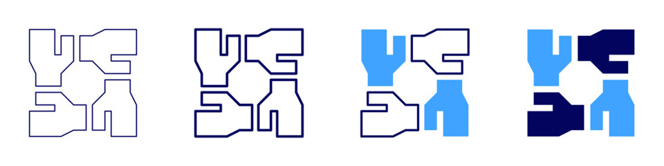 Teamwork assessment icon in 4 different styles. Thin Line, Line, Bold, and Bold Line. Duotone style. Editable stroke