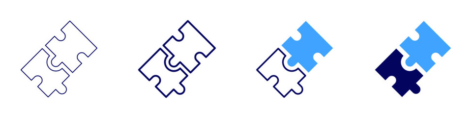 Fototapeta premium Teamwork clarification icon in 4 different styles. Thin Line, Line, Bold, and Bold Line. Duotone style. Editable stroke