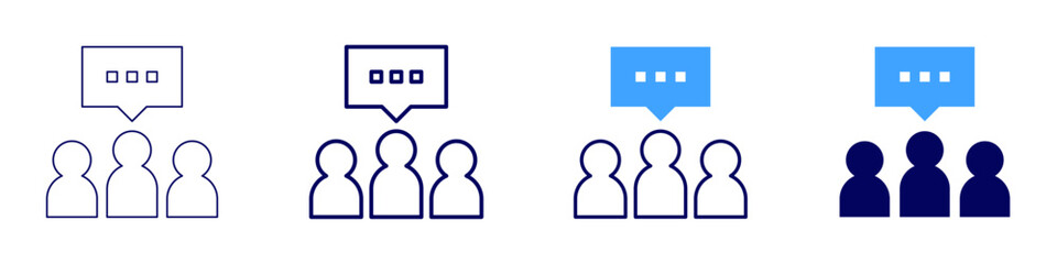 Teamwork idea icon in 4 different styles. Thin Line, Line, Bold, and Bold Line. Duotone style. Editable stroke