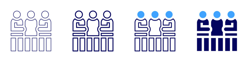 Teamwork negotiation icon in 4 different styles. Thin Line, Line, Bold, and Bold Line. Duotone style. Editable stroke