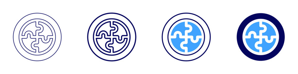 Teamwork platforms icon in 4 different styles. Thin Line, Line, Bold, and Bold Line. Duotone style. Editable stroke