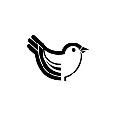 Obraz premium bird logo vector .Business logo concept.Black and white background.