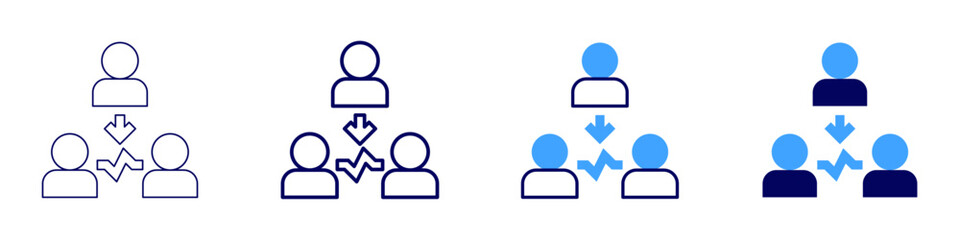 Teamwork policies icon in 4 different styles. Thin Line, Line, Bold, and Bold Line. Duotone style. Editable stroke