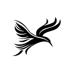 Obraz premium bird logo vector .Business logo concept.Black and white background.