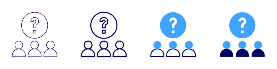 Teamwork protocols icon in 4 different styles. Thin Line, Line, Bold, and Bold Line. Duotone style. Editable stroke