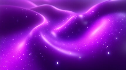 Obraz premium Abstract Purple Waves With Glowing Particles Background