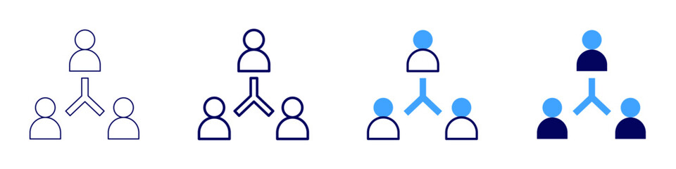 Teamwork respect icon in 4 different styles. Thin Line, Line, Bold, and Bold Line. Duotone style. Editable stroke