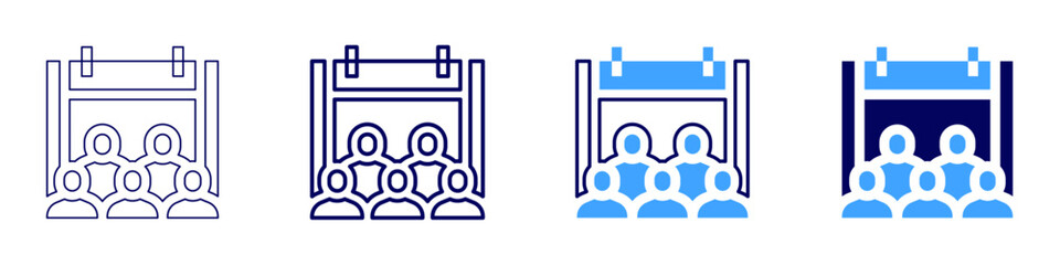 Teamwork respectfulness icon in 4 different styles. Thin Line, Line, Bold, and Bold Line. Duotone style. Editable stroke