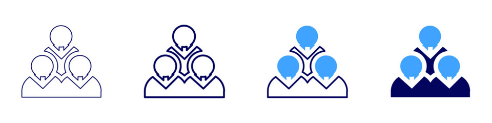 Teamwork role icon in 4 different styles. Thin Line, Line, Bold, and Bold Line. Duotone style. Editable stroke