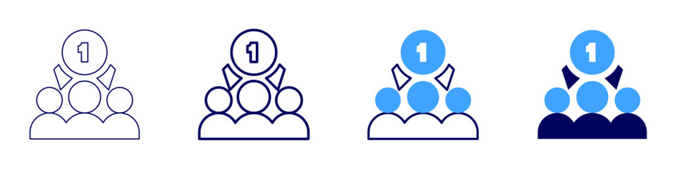 Teamwork satisfaction icon in 4 different styles. Thin Line, Line, Bold, and Bold Line. Duotone style. Editable stroke