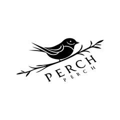 Fototapeta premium bird logo vector .Business logo concept.Black and white background.
