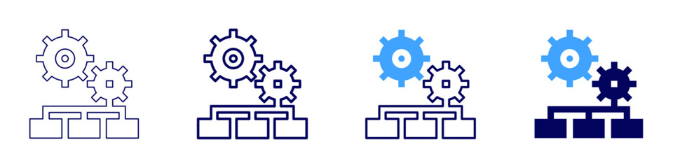 Teamwork theories icon in 4 different styles. Thin Line, Line, Bold, and Bold Line. Duotone style. Editable stroke