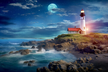 Lighthouse Nature World Fantastic Landscape Surrealist