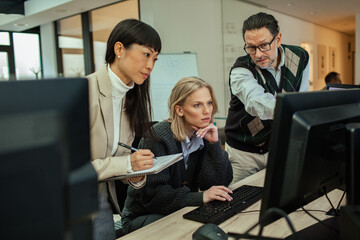 Team collaboration in modern office environment