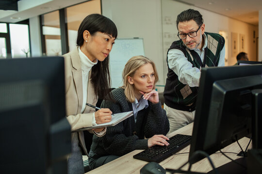 Team collaboration in modern office environment