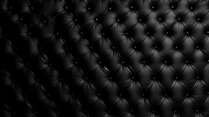 Fototapeta premium Black Leather Upholstery Texture Background Tufted Diamond