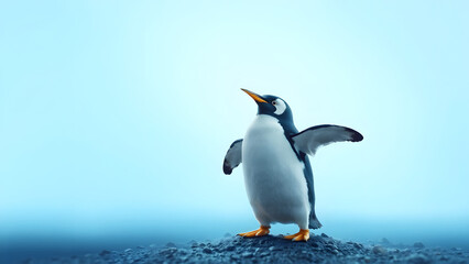 Fototapeta premium A Penguin Who Wants to Fly PNG