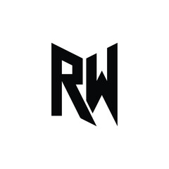 RW monogram logo design letter text name symbol monochrome logotype alphabet character simple logo
