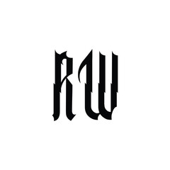 RW monogram logo design letter text name symbol monochrome logotype alphabet character simple logo