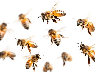 Bees flying in action nature wildlife photography bright environment