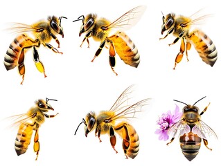 Buzzy bees pollinating flowers nature macro photography studio close-up