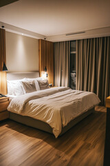 hotel bedroom with bed