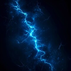 Blue Electric Lightning Bolt Abstract Background
