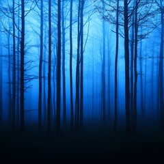 Obraz premium Blue Forest at Night